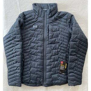 Under Armour ColdGear Reactor Jacket Womens XL Black Puffer Full Zip 1317228